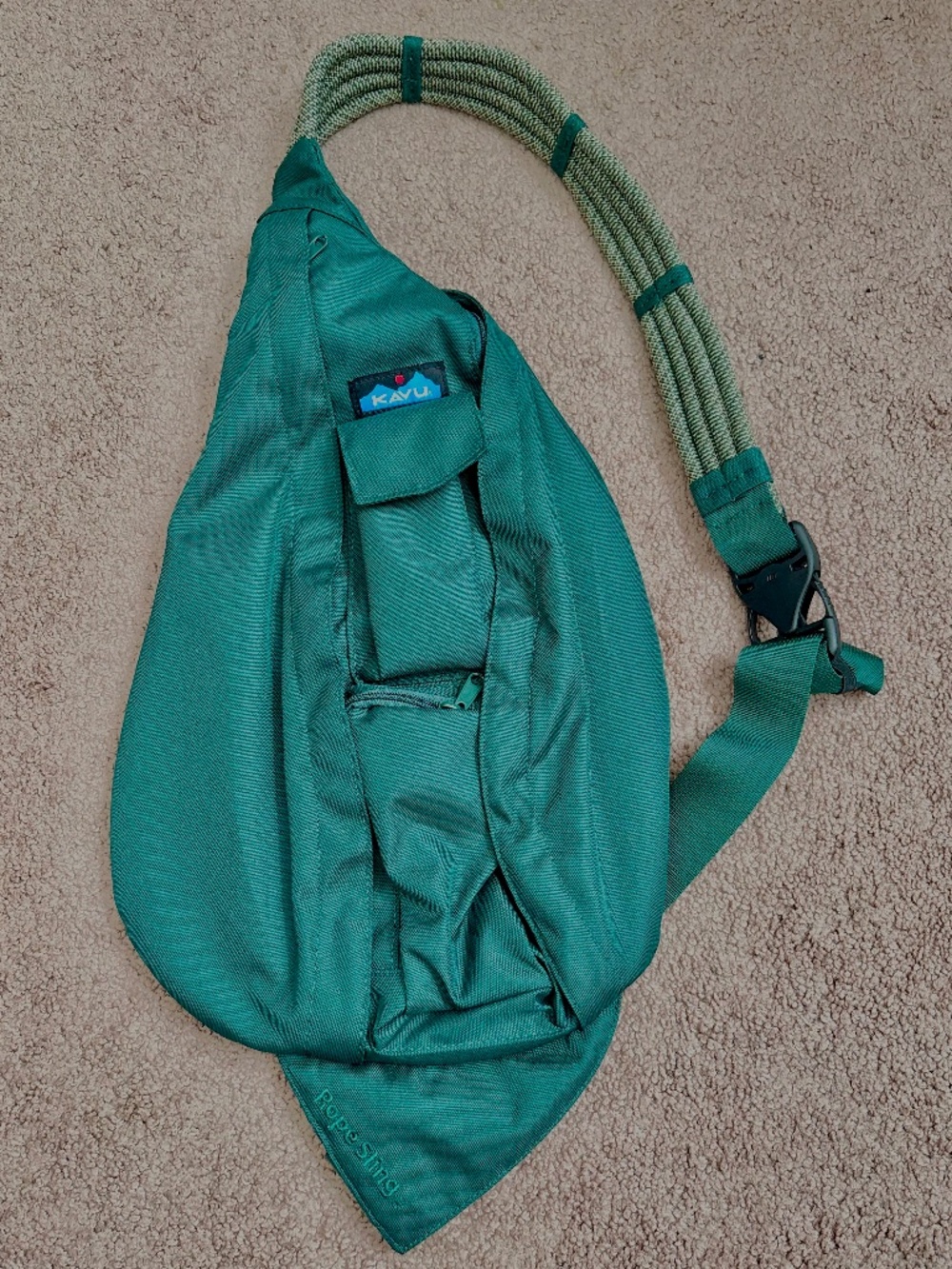 Kavu Rope Sling Crossbody Bag Backpack Evergreen Hiking Outdoor Gorpcore Camping